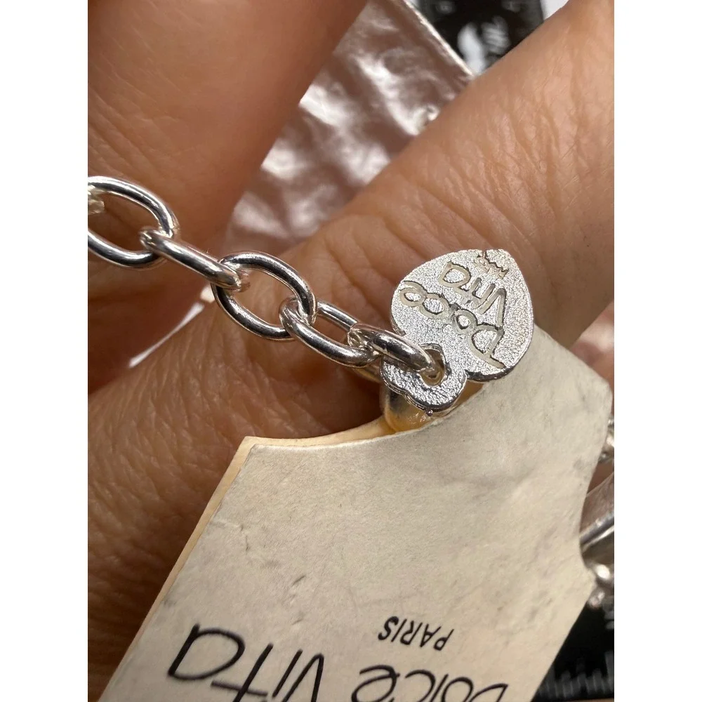 Dolce Vita Paris Silver Tone Brutalist Geometric Panel Link Statement Bracelet